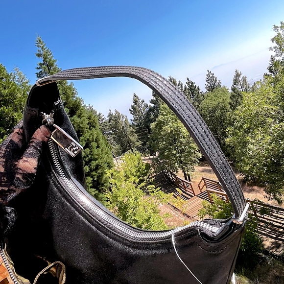 Fendi: Leather Zip Front Pocket Monogram
Hobo Bag (Black) - Picture 7 of 17